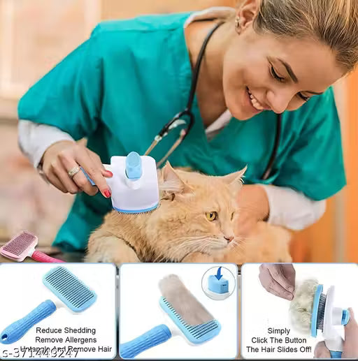 SUPER Slicker Dog Comb Brush For Dogs And Cats With Medium Long Hair, Dog Hair Deshedding Brush Daily Use To Clean Loose Fur & Dirt Great For Dogs-Blue